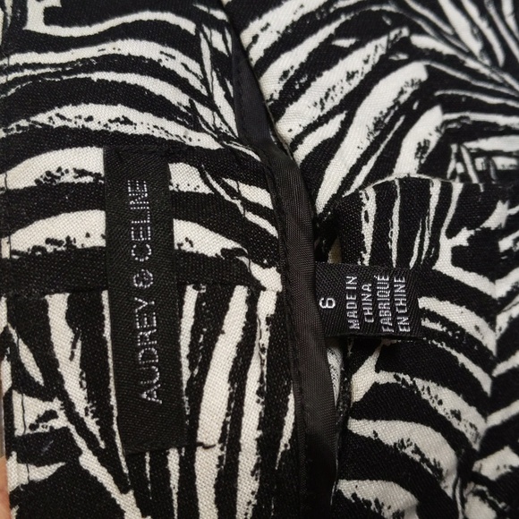 audrey & celine linen rayon blend palm print shorts size 6 - Picture 3 of 10